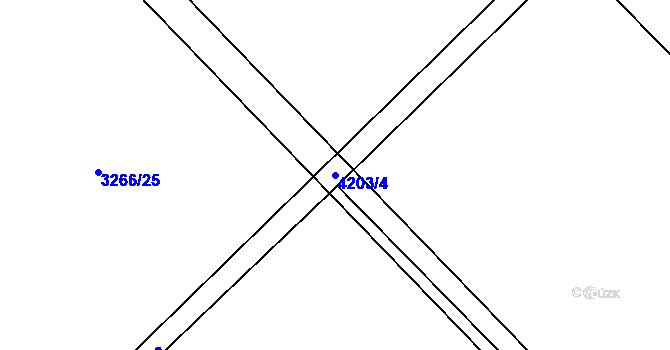 Parcela st. 4203/4 v KÚ Břeclav, Katastrální mapa