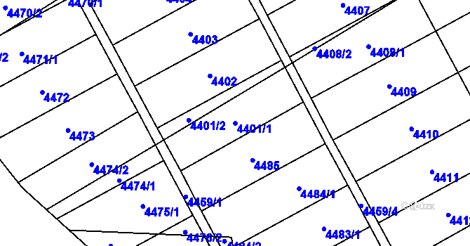 Parcela st. 4401/1 v KÚ Břeclav, Katastrální mapa