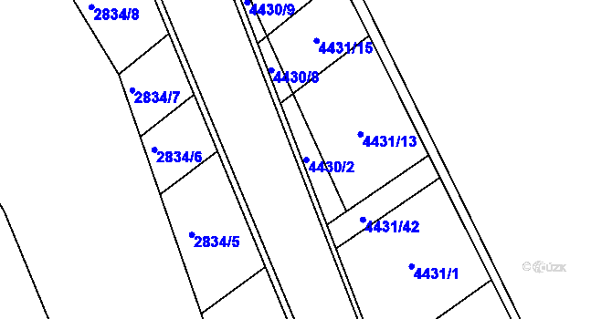 Parcela st. 4430/2 v KÚ Břeclav, Katastrální mapa