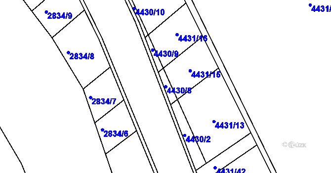 Parcela st. 4430/8 v KÚ Břeclav, Katastrální mapa