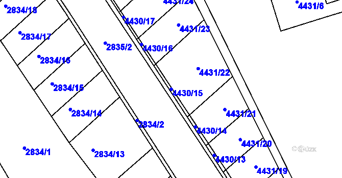 Parcela st. 4430/15 v KÚ Břeclav, Katastrální mapa