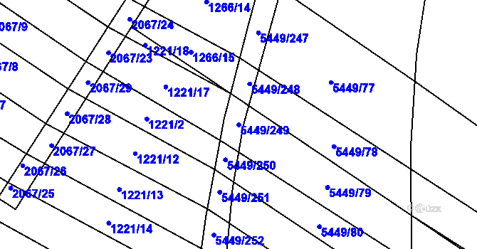Parcela st. 5449/249 v KÚ Břeclav, Katastrální mapa
