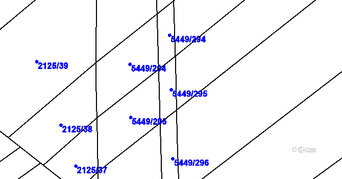 Parcela st. 5449/295 v KÚ Břeclav, Katastrální mapa
