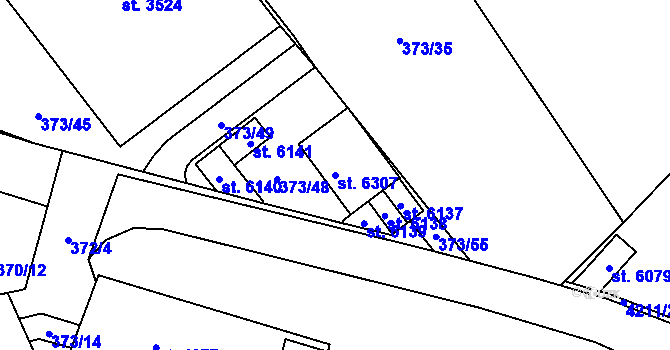 Parcela st. 6307 v KÚ Břeclav, Katastrální mapa