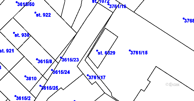 Parcela st. 6329 v KÚ Břeclav, Katastrální mapa