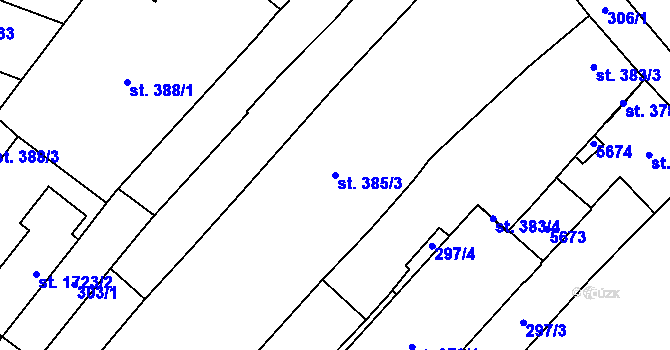 Parcela st. 385/3 v KÚ Břeclav, Katastrální mapa