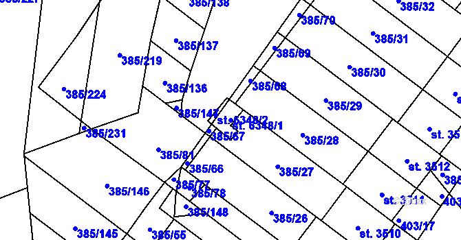 Parcela st. 6348/1 v KÚ Břeclav, Katastrální mapa
