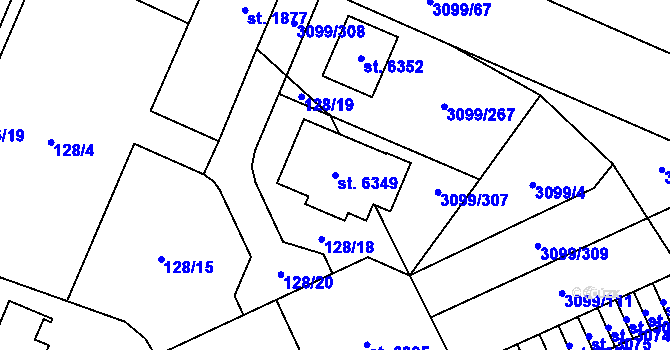 Parcela st. 6349 v KÚ Břeclav, Katastrální mapa