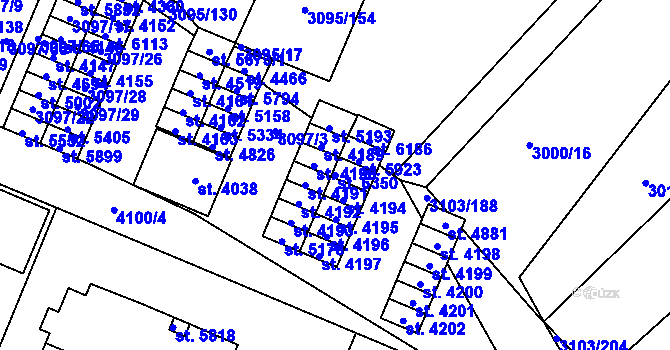 Parcela st. 6350 v KÚ Břeclav, Katastrální mapa