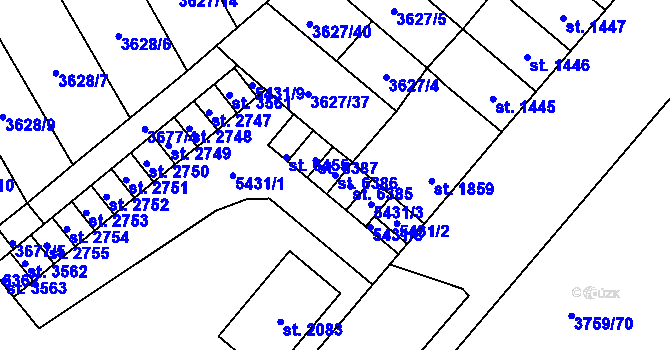 Parcela st. 6386 v KÚ Břeclav, Katastrální mapa