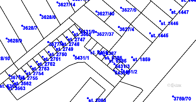 Parcela st. 6387 v KÚ Břeclav, Katastrální mapa