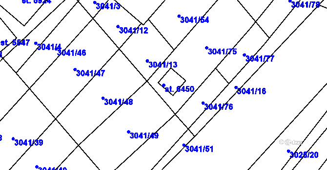 Parcela st. 6450 v KÚ Břeclav, Katastrální mapa
