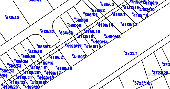 Parcela st. 4189/15 v KÚ Břeclav, Katastrální mapa
