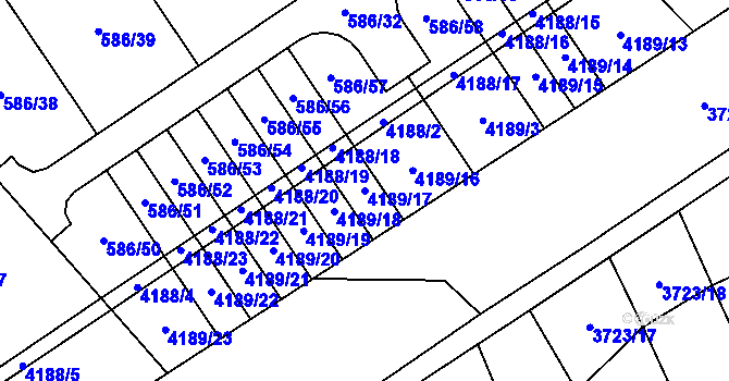 Parcela st. 4189/17 v KÚ Břeclav, Katastrální mapa