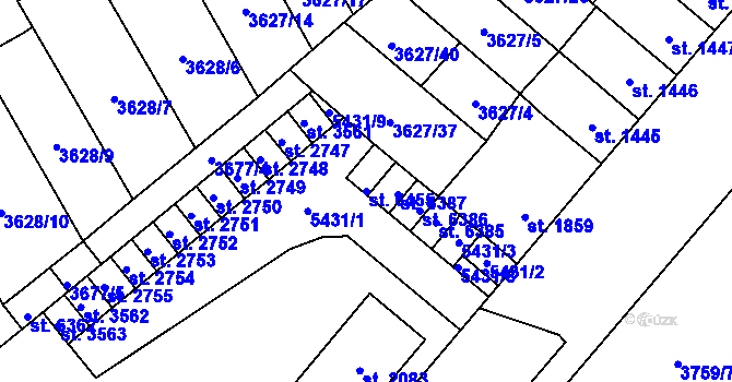 Parcela st. 6455 v KÚ Břeclav, Katastrální mapa