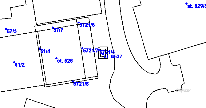 Parcela st. 6537 v KÚ Břeclav, Katastrální mapa