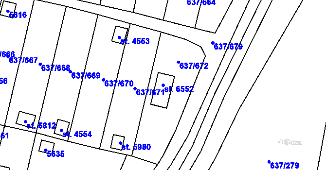 Parcela st. 6552 v KÚ Břeclav, Katastrální mapa