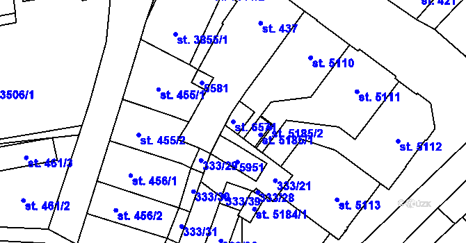 Parcela st. 6571 v KÚ Břeclav, Katastrální mapa