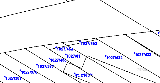 Parcela st. 1027/452 v KÚ Břeclav, Katastrální mapa