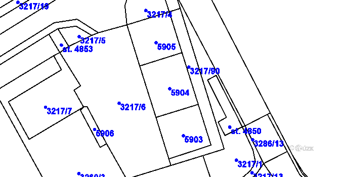 Parcela st. 5904 v KÚ Břeclav, Katastrální mapa