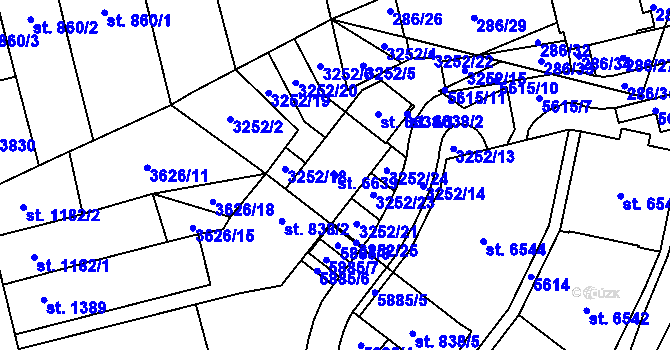 Parcela st. 6639 v KÚ Břeclav, Katastrální mapa