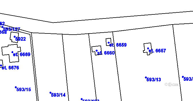 Parcela st. 6660 v KÚ Břeclav, Katastrální mapa