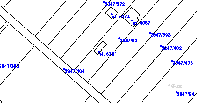 Parcela st. 6761 v KÚ Břeclav, Katastrální mapa