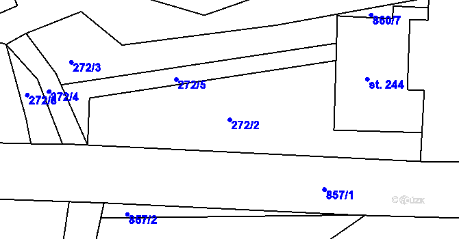 Parcela st. 272/2 v KÚ Břehy, Katastrální mapa