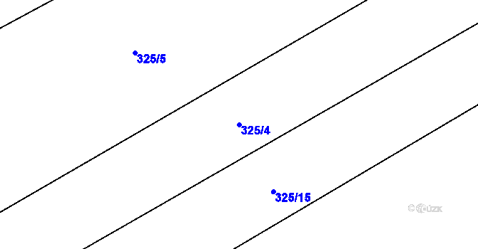 Parcela st. 325/4 v KÚ Břehy, Katastrální mapa