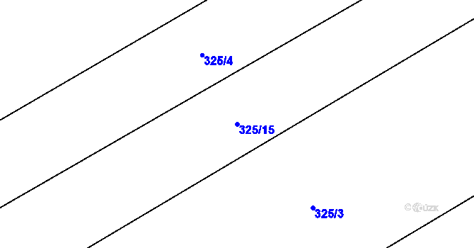 Parcela st. 325/15 v KÚ Břehy, Katastrální mapa