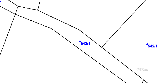 Parcela st. 543/4 v KÚ Břehy, Katastrální mapa