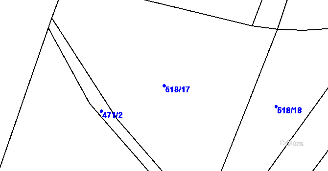 Parcela st. 518/17 v KÚ Břehy, Katastrální mapa