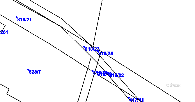 Parcela st. 818/24 v KÚ Břehy, Katastrální mapa