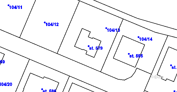 Parcela st. 579 v KÚ Břehy, Katastrální mapa