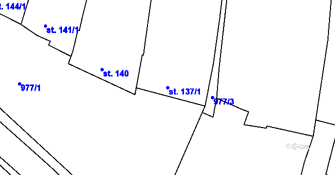 Parcela st. 137/1 v KÚ Břest, Katastrální mapa