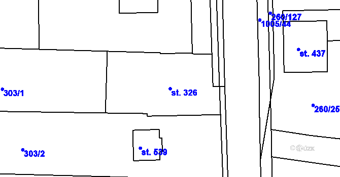 Parcela st. 326 v KÚ Břest, Katastrální mapa