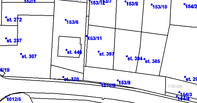Parcela st. 397 v KÚ Břest, Katastrální mapa