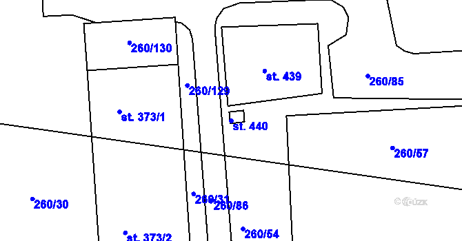 Parcela st. 440 v KÚ Břest, Katastrální mapa