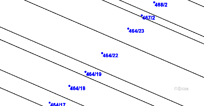 Parcela st. 464/22 v KÚ Břest, Katastrální mapa