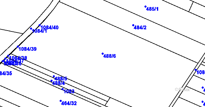 Parcela st. 488/6 v KÚ Břest, Katastrální mapa