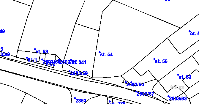 Parcela st. 54 v KÚ Břestek, Katastrální mapa