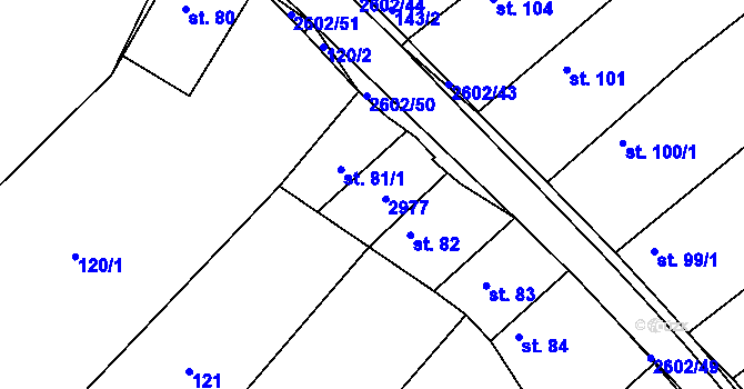 Parcela st. 81/2 v KÚ Břestek, Katastrální mapa