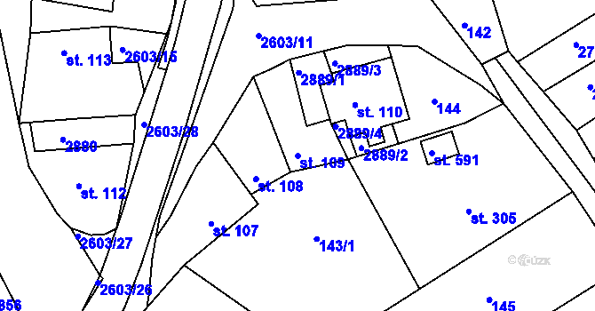 Parcela st. 109 v KÚ Břestek, Katastrální mapa