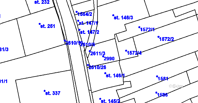 Parcela st. 146/2 v KÚ Břestek, Katastrální mapa