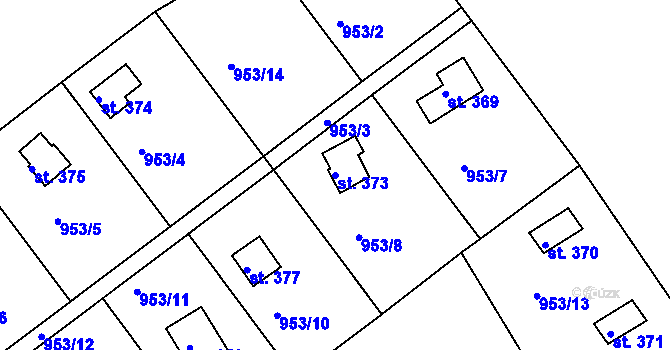 Parcela st. 373 v KÚ Břestek, Katastrální mapa