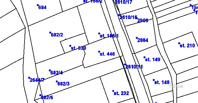 Parcela st. 446 v KÚ Břestek, Katastrální mapa