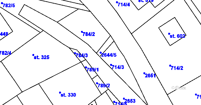 Parcela st. 2644/5 v KÚ Břestek, Katastrální mapa