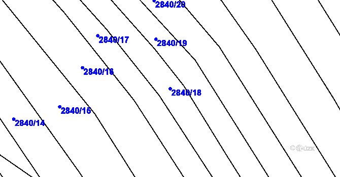 Parcela st. 2840/18 v KÚ Břestek, Katastrální mapa