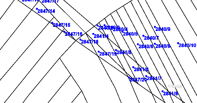 Parcela st. 2847/19 v KÚ Břestek, Katastrální mapa