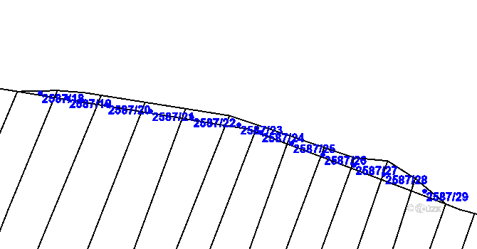 Parcela st. 2587/23 v KÚ Břestek, Katastrální mapa